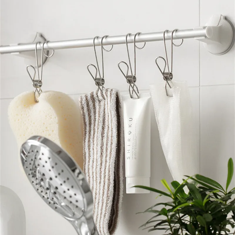 

Stainless Steel Home Storage Holder Clips, Kitchen Hooks, Travel Clothes Pegs, Photo Clips, Towel Clips, Wall Door Hooks