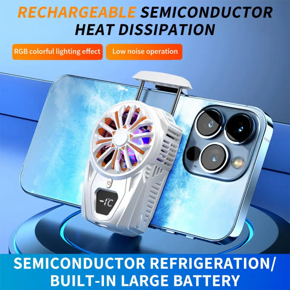

Type-c Cell Phone Cool Heat Sink High Quality Mobile Phone Radiator Cool Rgb For Gamer Silent Semiconductor Electric Phone Fan