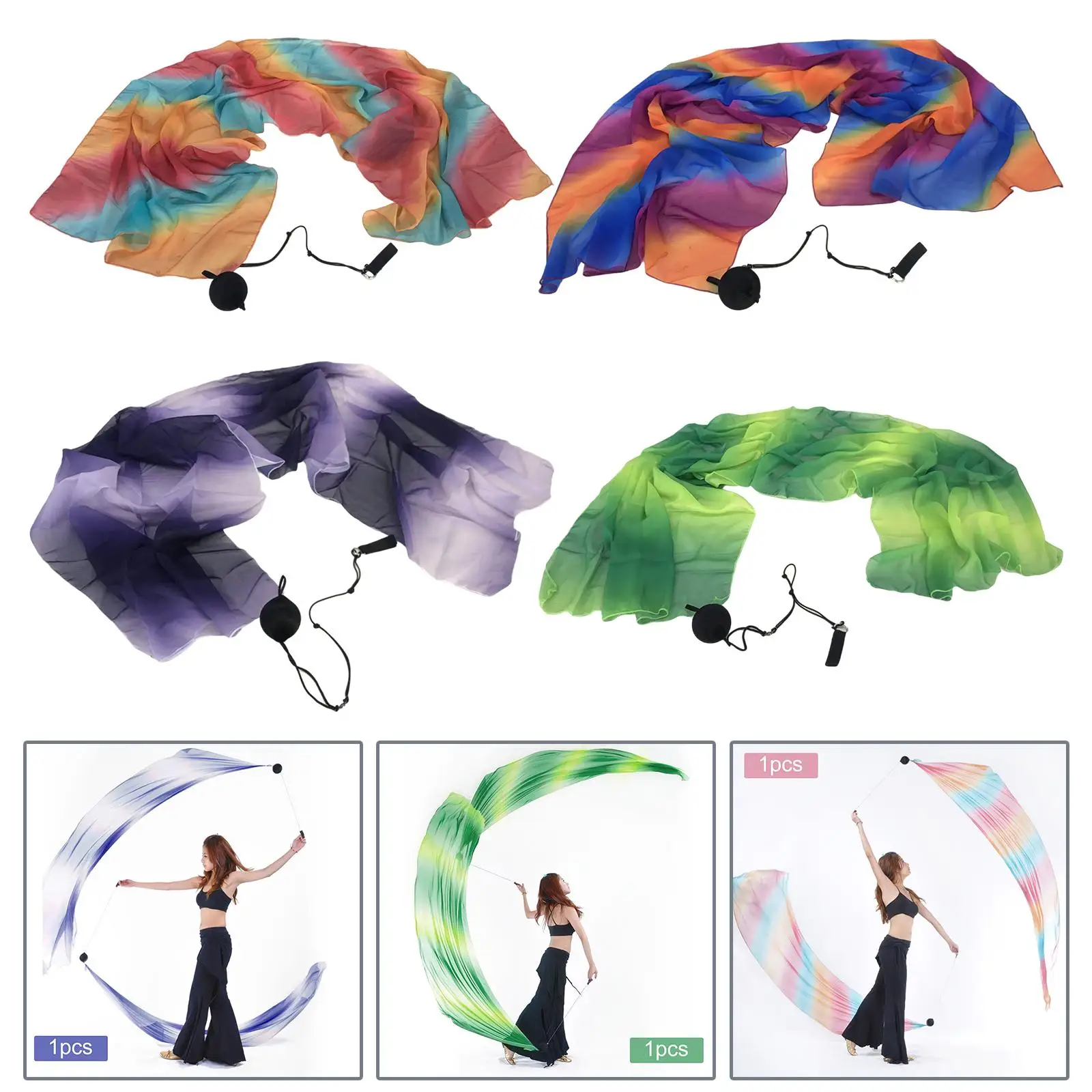 Гладкие имитация шелка Poi кисть шарики стреммер выступление для танца живота