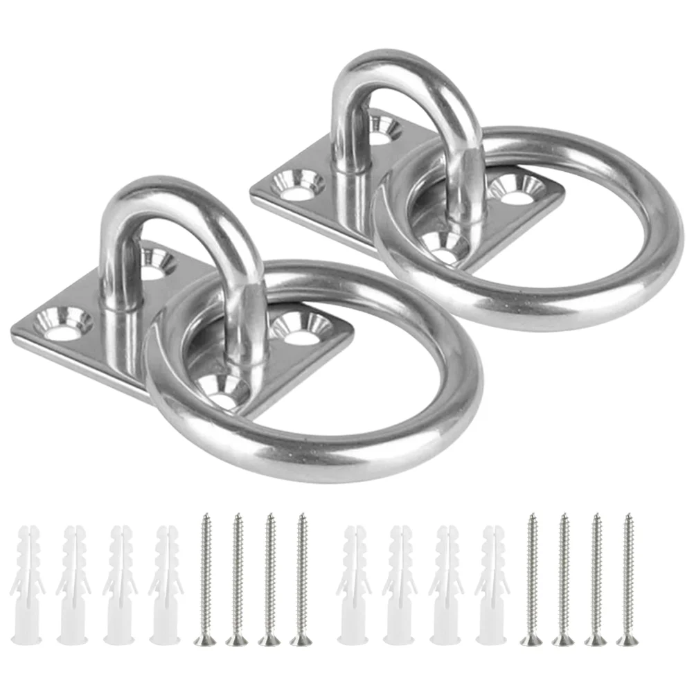 

2pcs Ceiling Hooks Heavy Duty Anchor Plate Stainless Steel Hooks for Hammocks Hanging