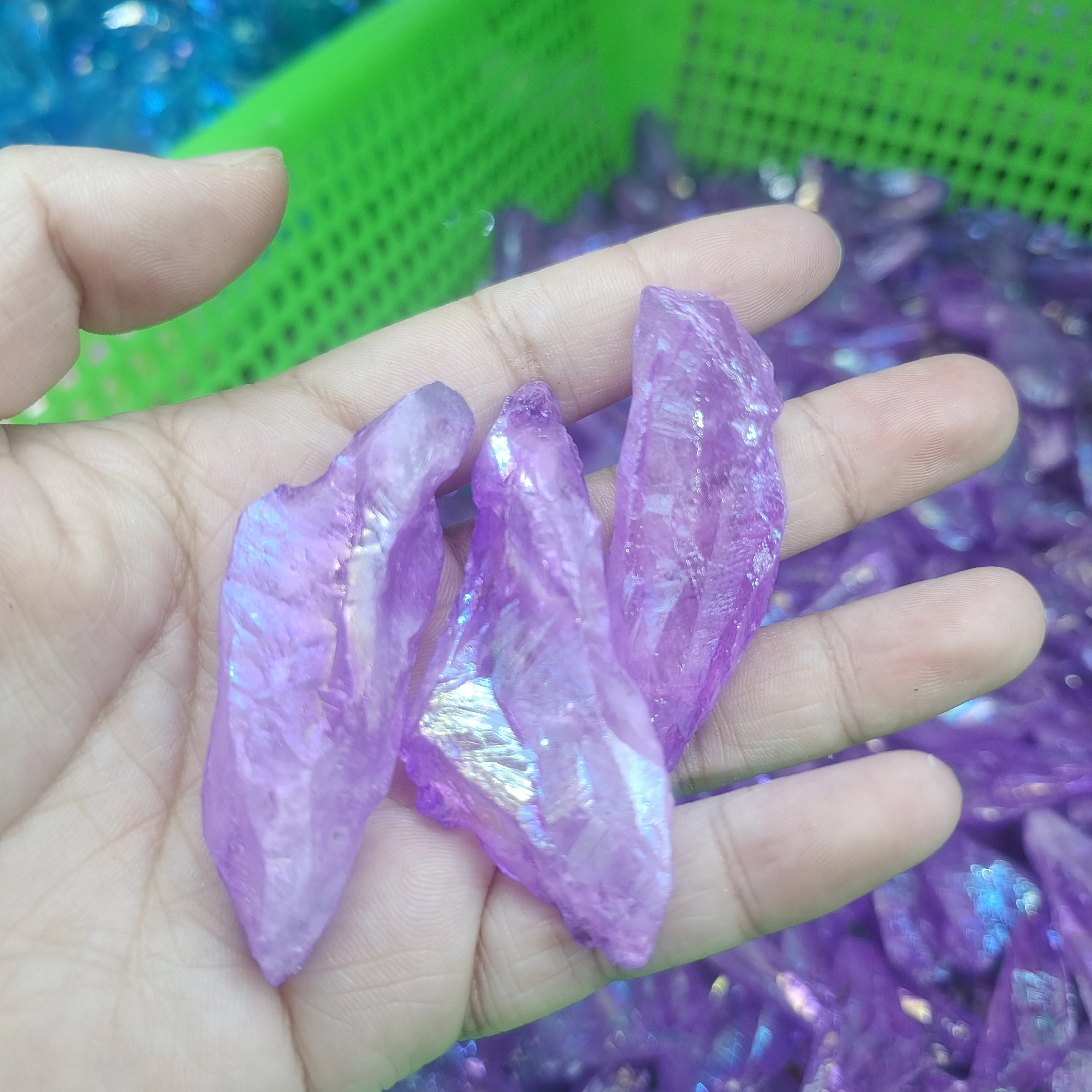 

1000g violet Titanium Aura Lemurian Seed Quartz Crystal Stones Point Specimen Decoration Stones and Minerals