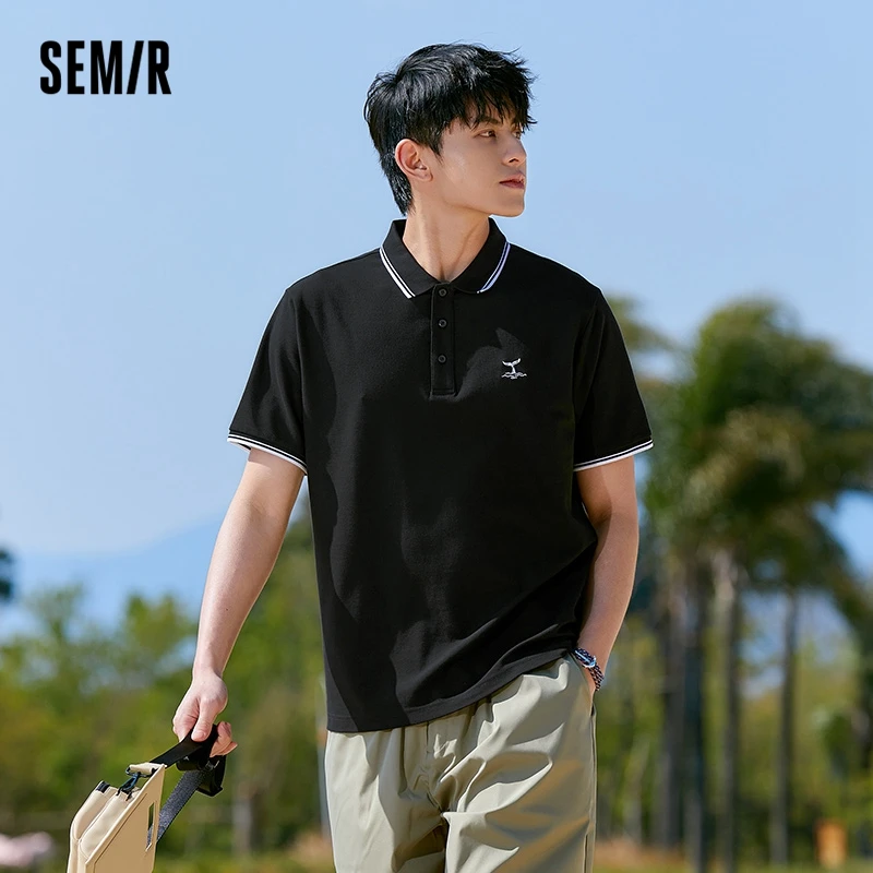 

Semir Polo Shirt Men Urban Simple Commuter Man 2022 Polo Day New Knitted Stretch Fit Top