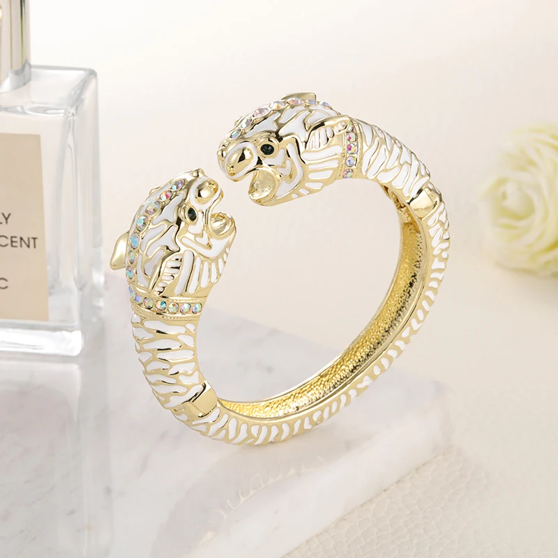 GrayBirds Роскошные ювелирные изделия эпоксидная эмаль животные двойные головы Тигр