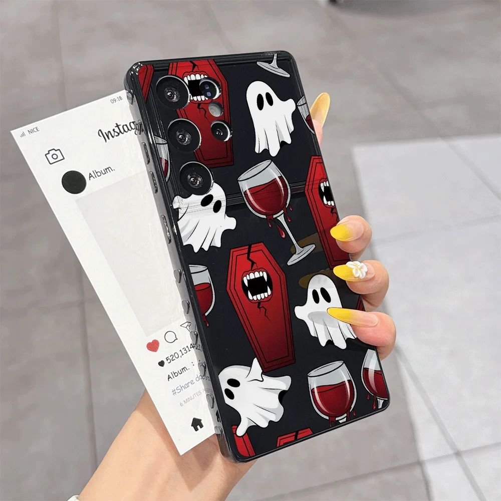 Фото Эстетичный Хэллоуинский Чехол для Телефона с Призраком для Xiaomi Redmi Note 15 Pro Plus 14 13 12 11 10 PRO+ 14C 13C 12C 5G, Мягкий Чехол №4