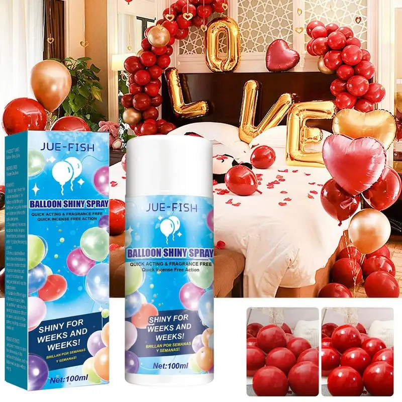 

100ml Balloon Spray portable Shine Spray Anti Fading Oxidation Polish Balloon Brightener Spray for birthday Wedding Decorations
