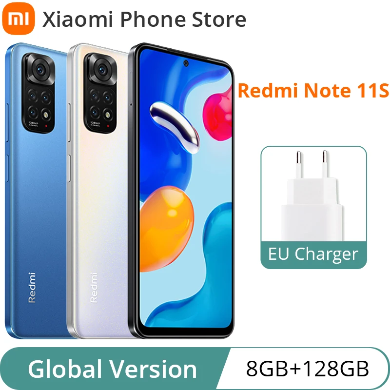 

Global Version Xiaomi Redmi Note 11S Smartphone Note 11 S 8GB+128GB Helio G96 Octa Core 33W Pro Fast Charging 108MP Quad Camera