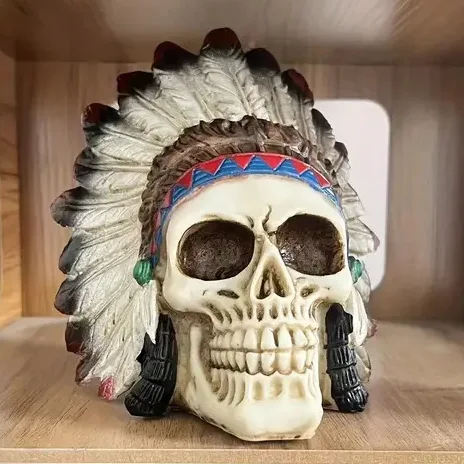 

2PCS Halloween Atmosphere Horror Skull Holiday Decoration Resin Craft Table Ornaments Creative Home Bedroom Figure Decorations