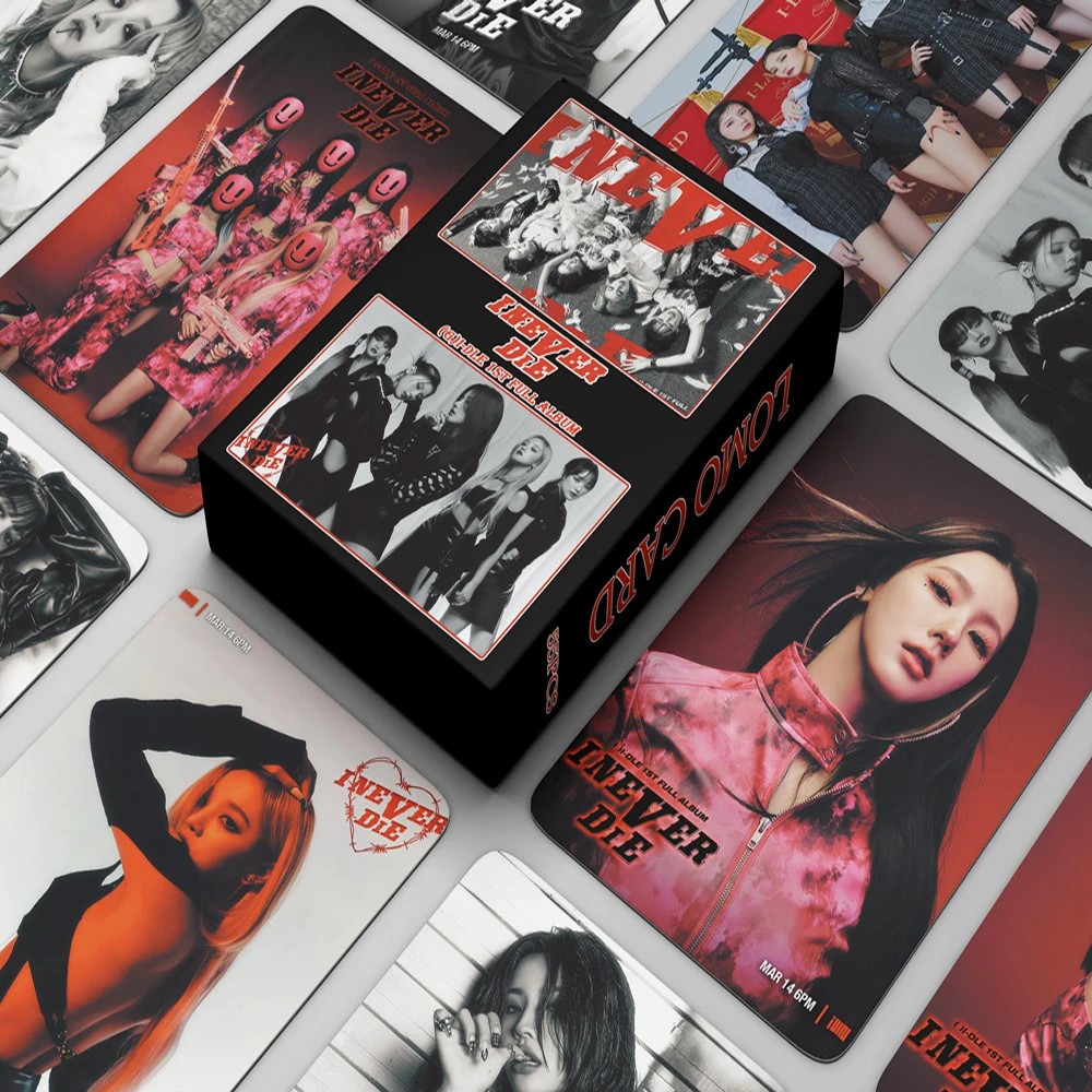 55pcs/set Kpop GIDLE INEVER DIE Album Lomo Cards (G)I-DLE Girls I Burn Photo Card Minnie Postcard Fans Gift