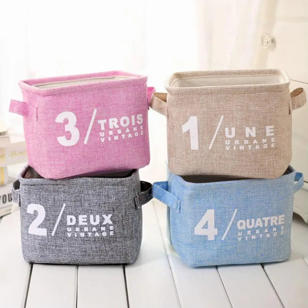 

Desktop Cloth Art Cotton And Linen Basket Cosmetics Fruit Cloth Sundry Finishing Frame Foldable Trumpet Moisture-Proof