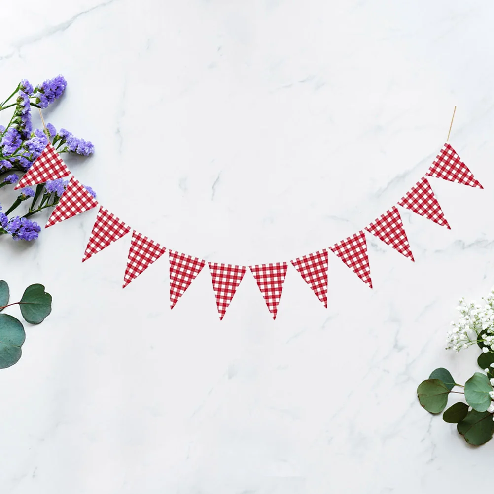 

Wedding Decoration Banner Flag Racing Car Pull Flag Festival Banner Bride Plaid Banner