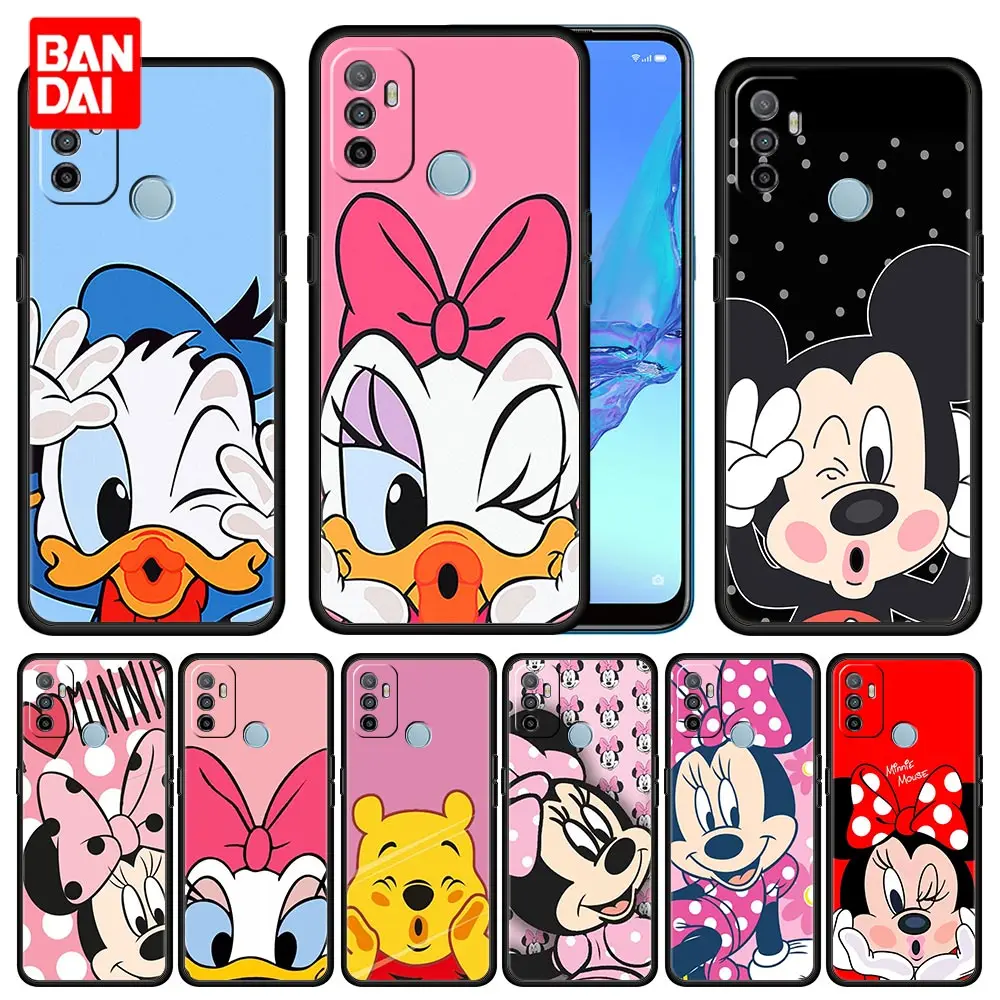 

Case for Oppo A3s A5s A9 A15 A31 A53 A52 A54 A74 A93 A94 F19 Pro 4G 2020 Matte Bag Original Mickey Minnie Donald Daisy Duck