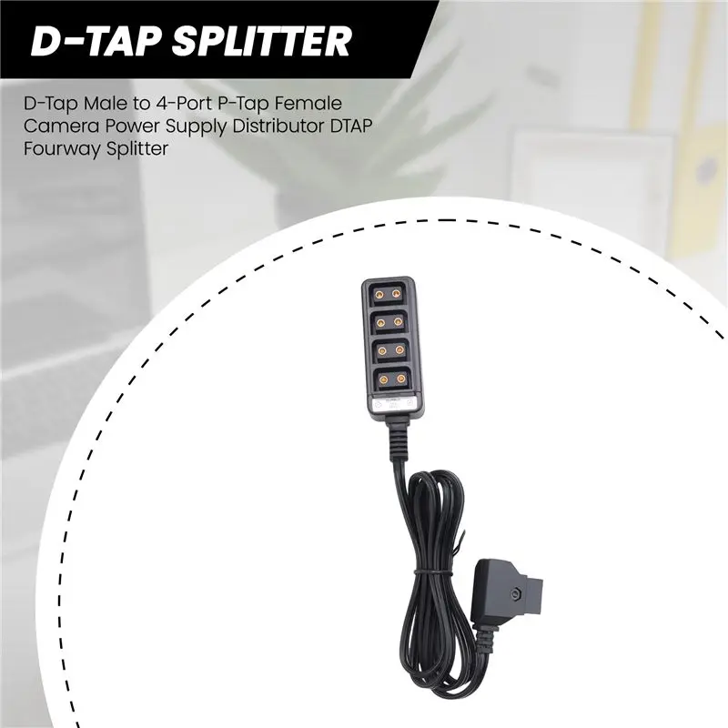 Фото Разветвитель питания D-Tap (мужской) на 4 порта P-Tap (женские) для камеры, 4-канальный сплиттер DTAP №2