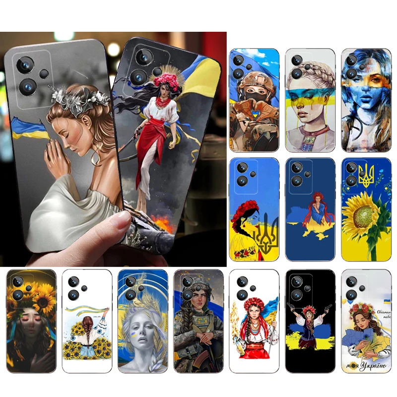 

Phone Case for OPPO Realme GT 2 Pro X2 Pro XT C25S 9 8 7 6 Pro 6i GT Master C3 C21 C21Y C11 X3 SuperZoom Ukraine Flag Girl