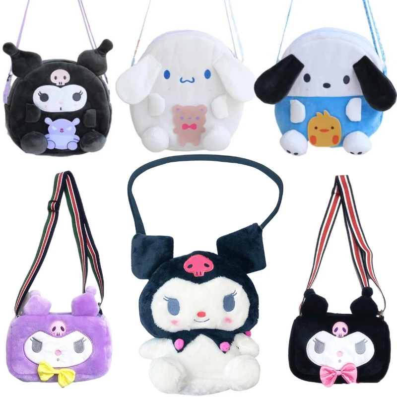 

Новинка Sanrios плюшевые аниме мультфильмы Kuromi My Melody Cinnamoroll милые красивые мягкие плюшевые рюкзаки для девочек подарок на день рождения