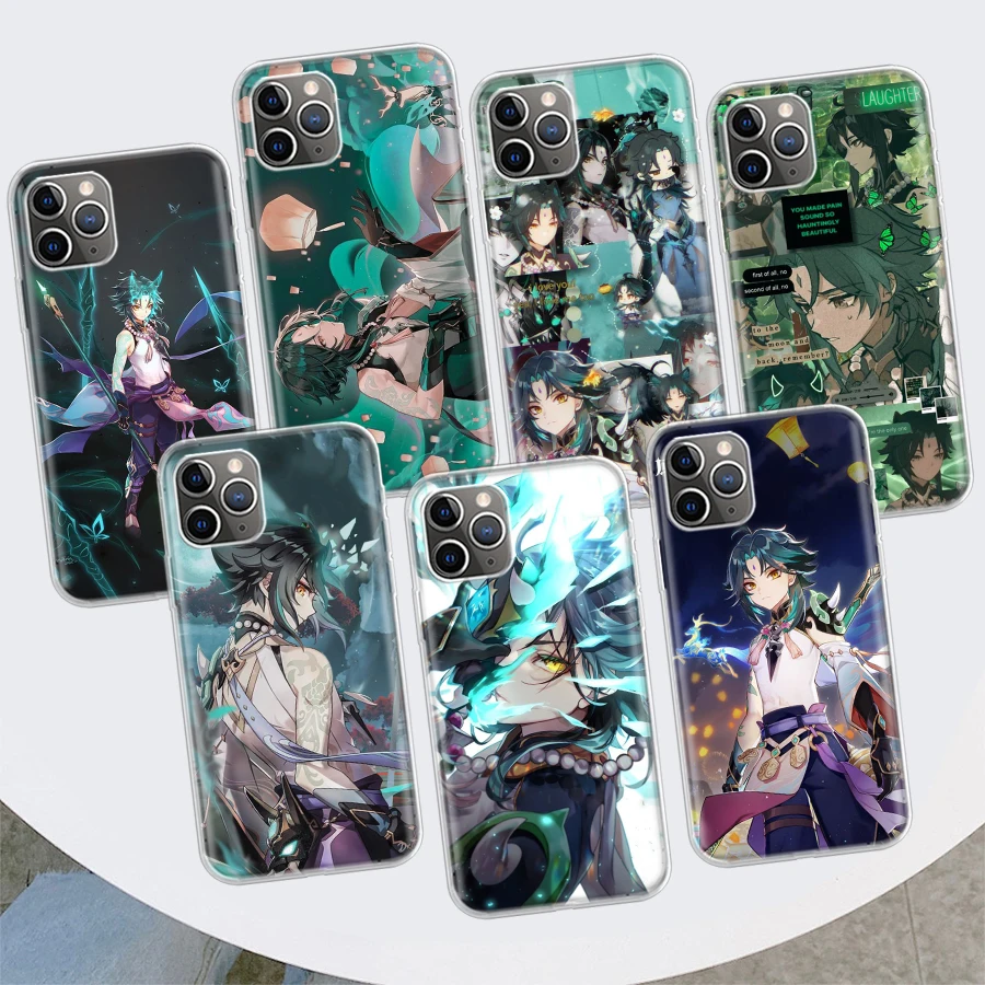 Ударопрочный чехол Xiao Genshin для Apple iPhone 11 12 13 15 Ultra 14 Pro 7 XR X XS Max 6S 8 Plus + Mini SE мягкий с