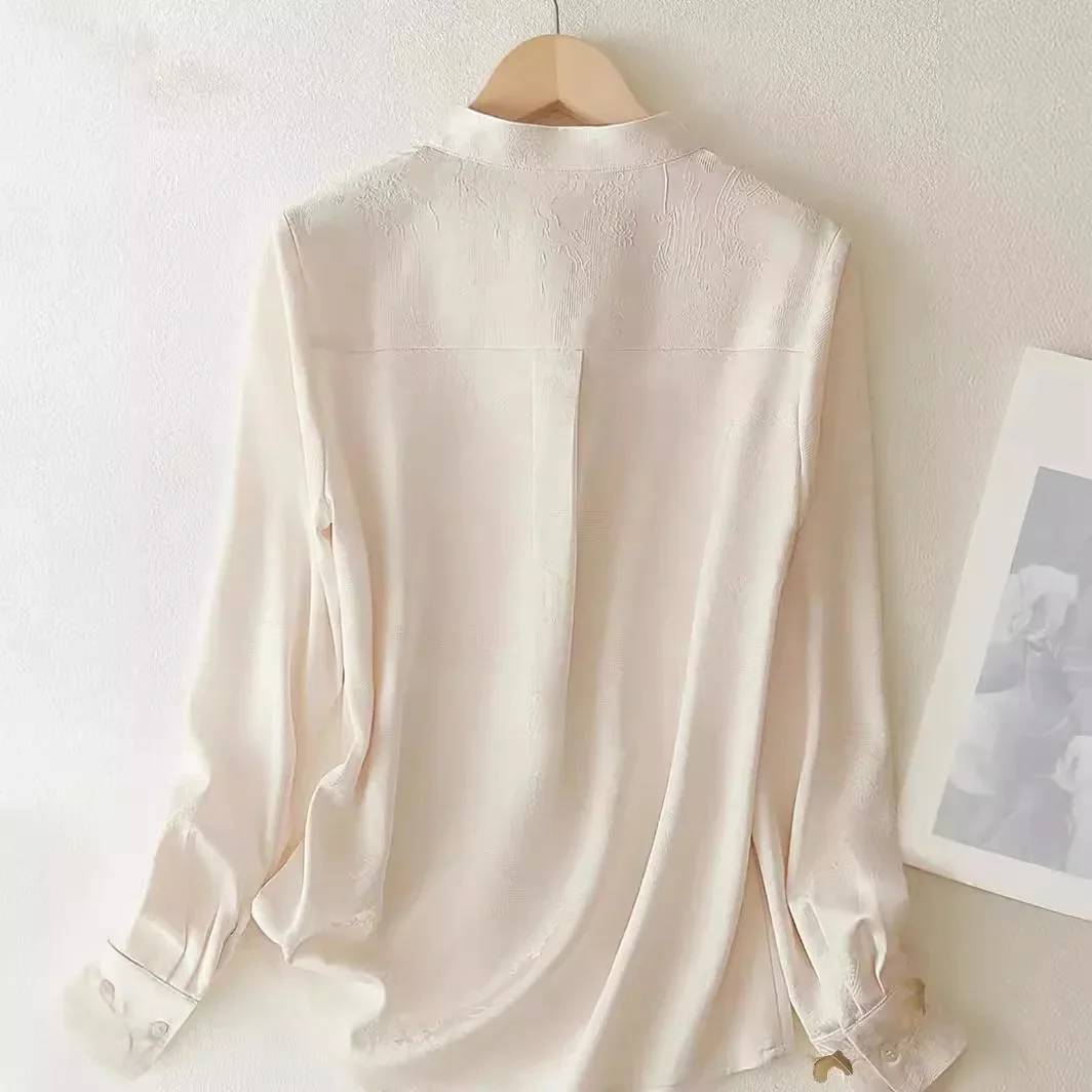 Винтажная приталенная женская рубашка на пуговицах в китайском стиле Топ с