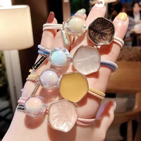 1pcs cute female color transparent jelly ball hair rope 2022 korean version of the hair band hair ring head rope