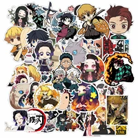50 new demon slayer cartoon stickers guitar water cup luggage compartment stickers anime stickers cute sticker pack laptop skin