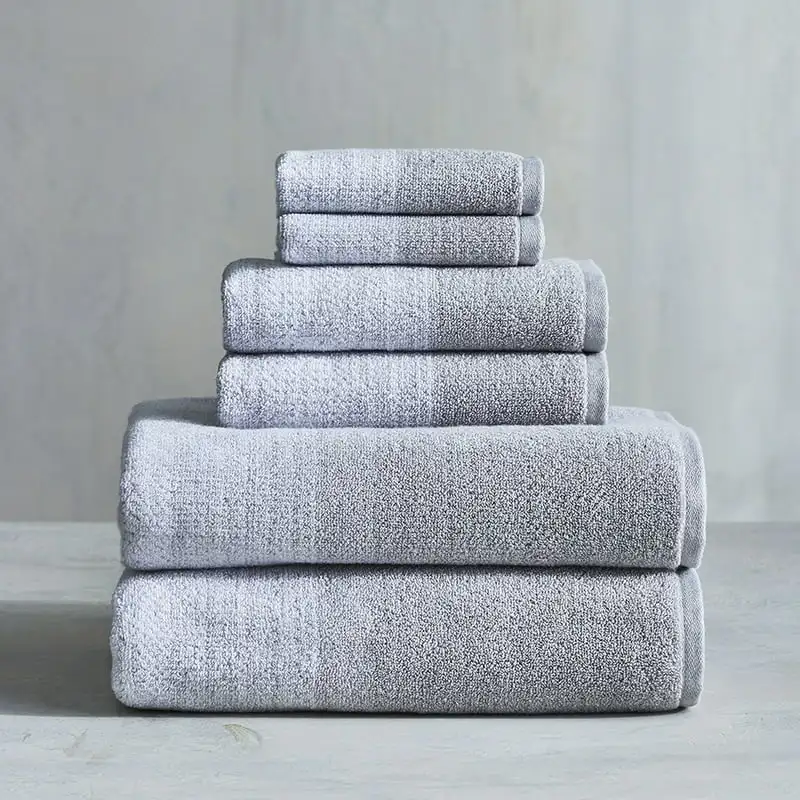 

Soft Heathered 6 Piece Towel Set, Soft Silver