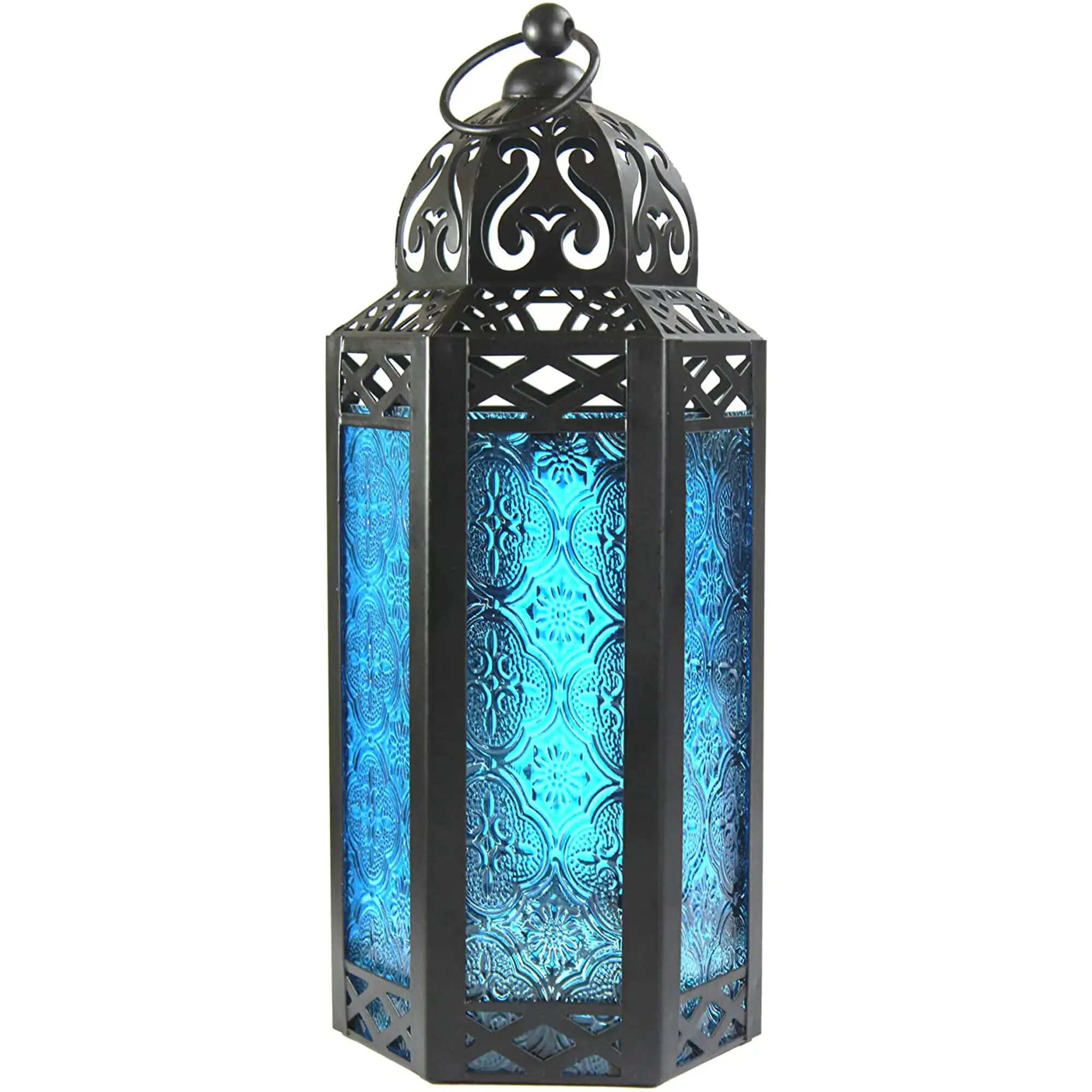 

Moroccan Lantern Decorative Candle Holder Ramadan Decoration, Blue