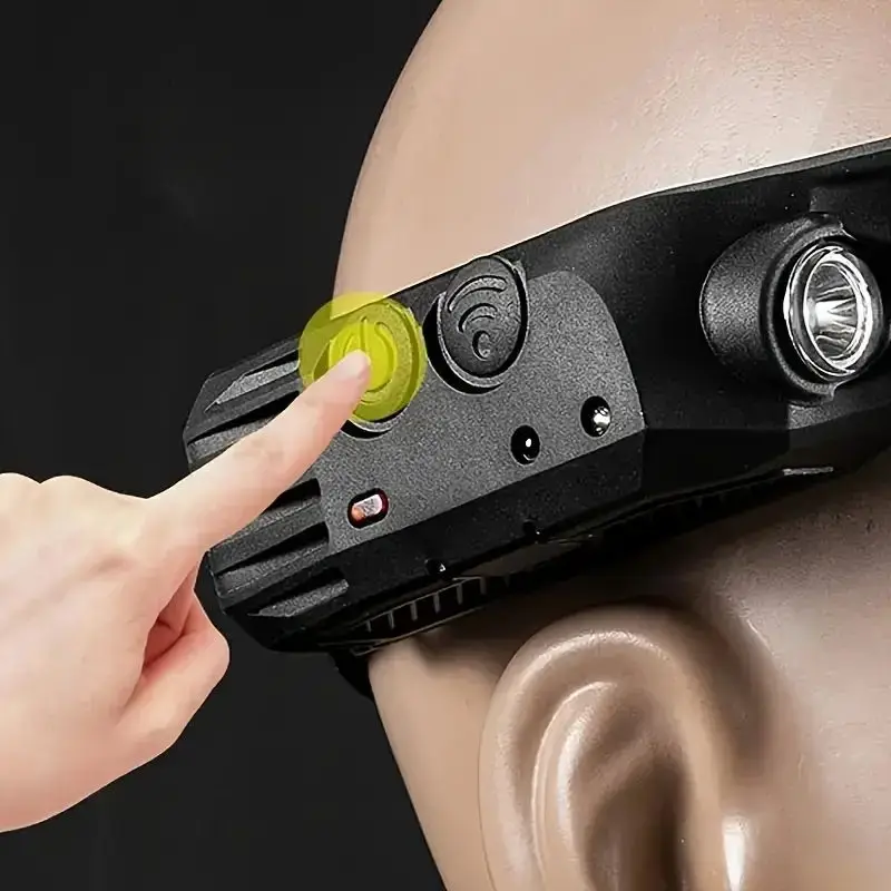 Налобный аккумуляторный фонарь с датчиком и встроенным аккумулятором