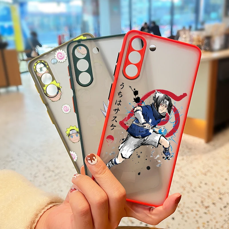 

Anime NARUTO Cute For Samsung Galaxy S22 S21 Ultra S20 FE Lite S10 S9 S8 Plus Frosted Translucent Phone Case Fundas Coque Cover