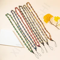 fashion charm mobile phone chain women girls keychain bracelet cellphone strap acrylic anti lost lanyard hanging cord jewelry