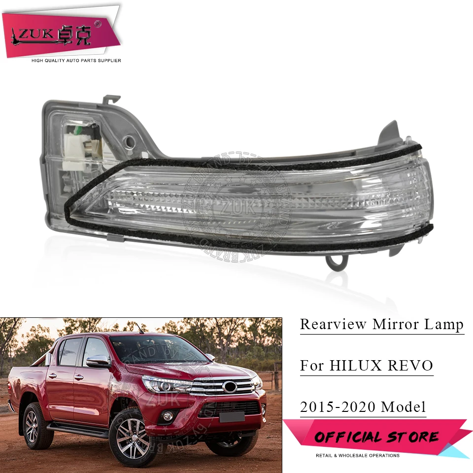 

ZUK Auto Side Mirror LED Turn Signal Light For TOYOTA HILUX REVO FORTUNER INNOVA 2016-2021 Car Accessories Reaview Arrow Lamp