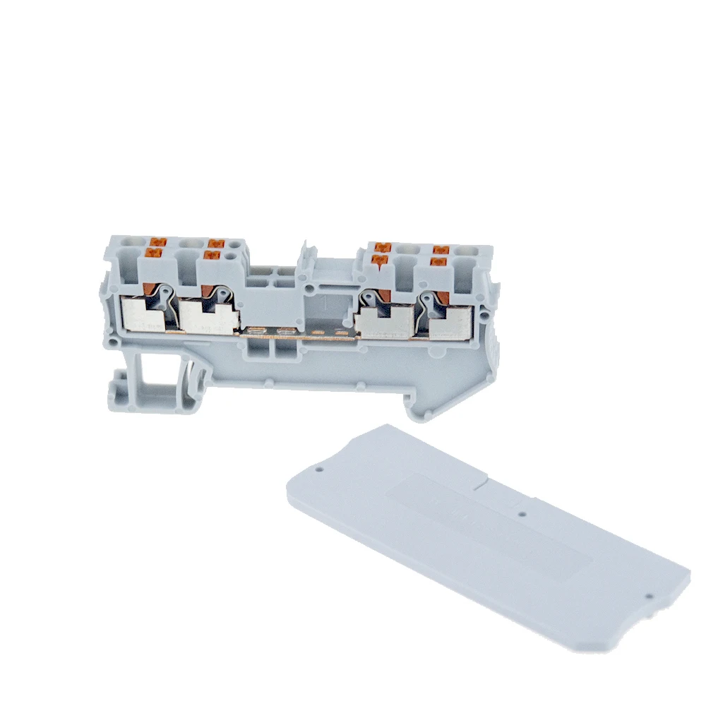 

10pcs D-PT1.5-QU End Cover for PT 1.5-QU Din Rail Terminal Blocks Plate L63.8H24.6W2.2mm