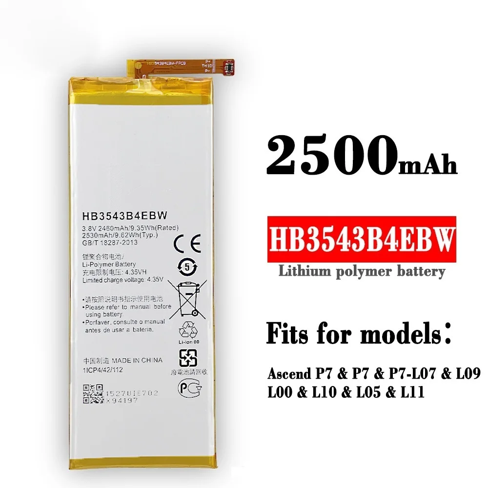 Сменная батарея для Huawei P7 P7-L07 L09 L00 L10 L05 L11 мобильный телефон HB3543B4EBW battery