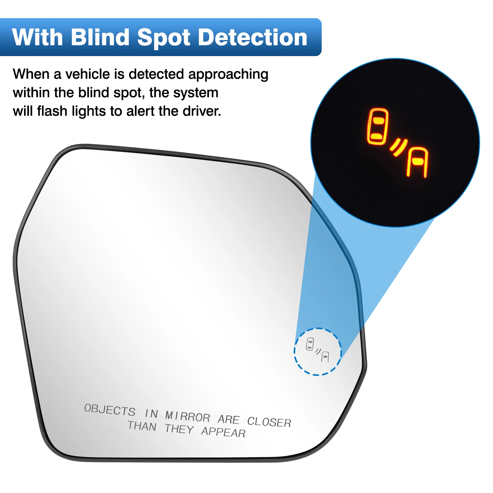 Автомобильное зеркало заднего вида с подогревом левое/правое боковое стекло