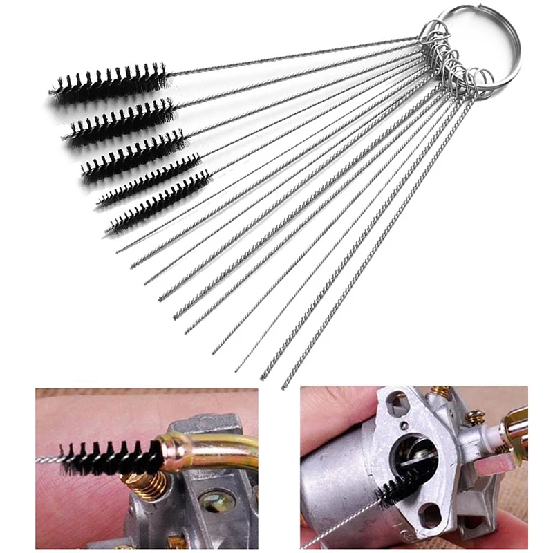 

Carburetor Carbon Dirt Jet Remove Cleaning Needles Brushes Tools Cleaning Tools for Automobile and Motorcycle Tubing Cleaner Set