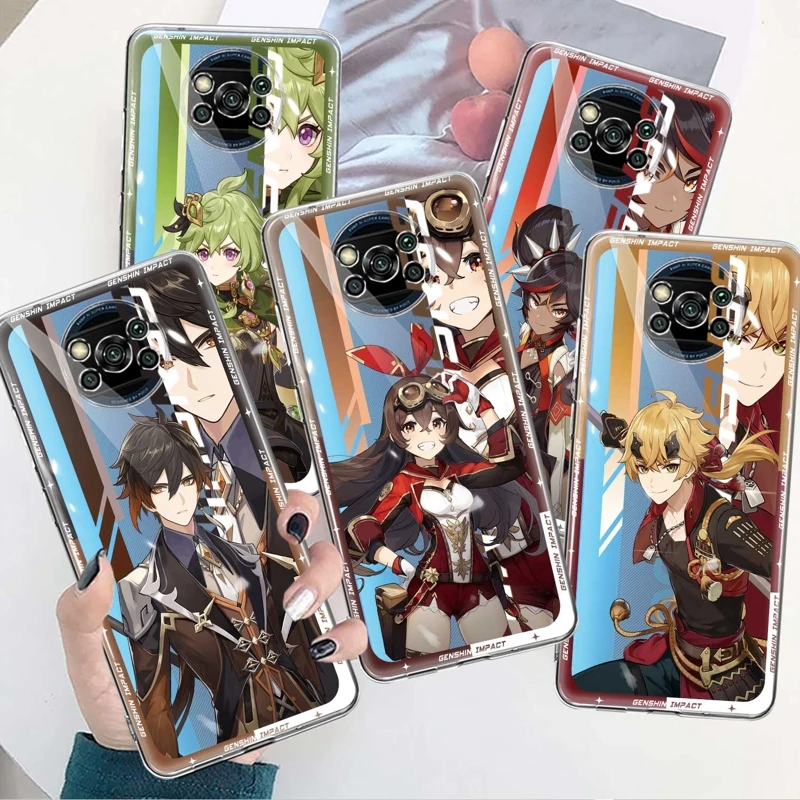 

For Xiaomi Mi 11T 5G POCO X3 NFC 12T Pro M5 13 M5s 11 Lite 12X 9T POCO M3 10T Note 10 F3 Case Shell Genshin Impact Game Zhongli