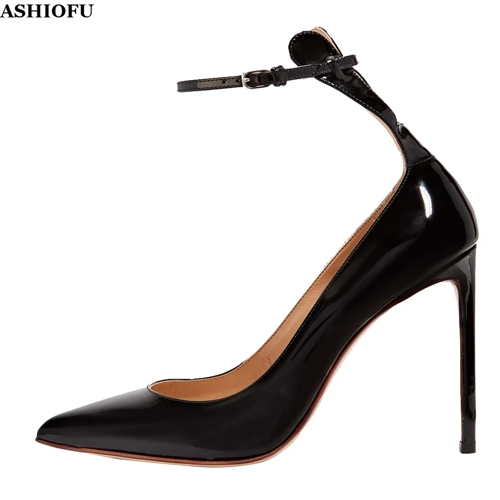 ASIOFU женские туфли-лодочки ручной работы на высоком каблуке с пряжкой щиколотке и