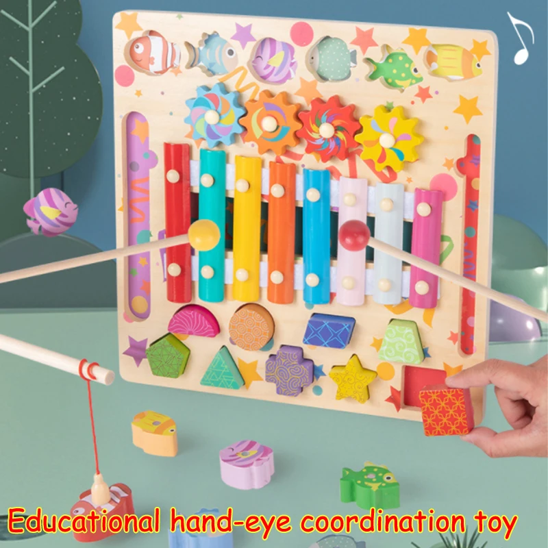 

Early Multi-functional Fishing Percussion Game Board Babies Good For Intellectual Development Hand-eye Coordination Toy Board
