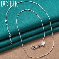 doteffil 925 sterling silver solid triangle pendant necklace box chain for women man fashion wedding party charm jewelry