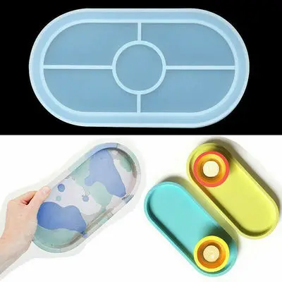 

Silicone Tray Oval Mold DIY Craft Tool Oval Ashtray Mold Coaster Modle Flexible Polygon Epoxy Resin Casting Molds Ashtray Mould