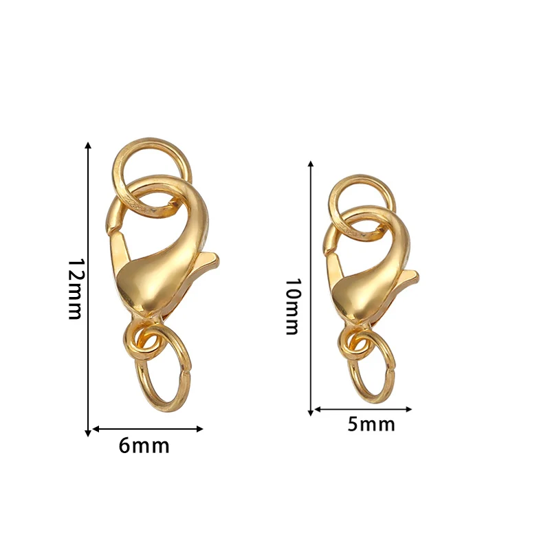 20 шт. 10 12 мм застежки-крючки для омаров с кольцами-зажимами соединители браслетов