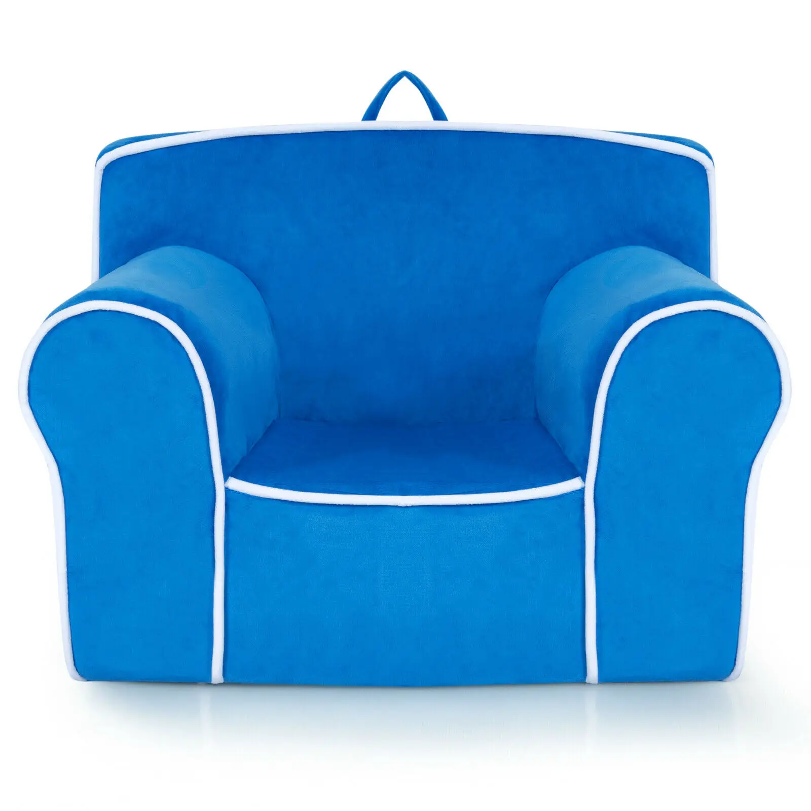 Kids Sofa Toddler Foam Filled Armchair w/ Velvet Fabric Baby Perfect Gift Blue  HV10047BL