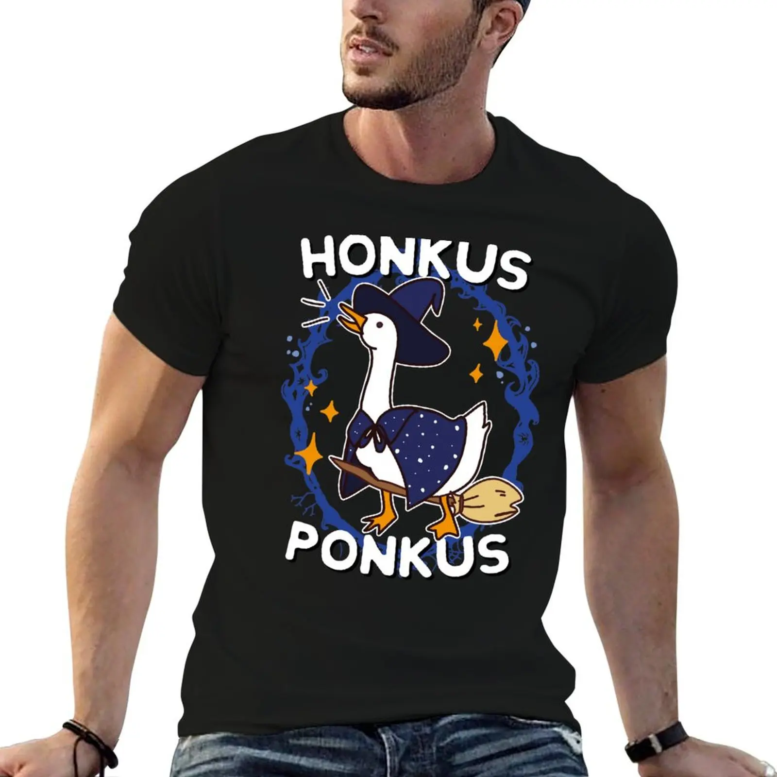 Фото Футболка Honkus Ponkus Witchy Halloween Goose Game, дышащий топ с короткими рукавами для тренировок №1