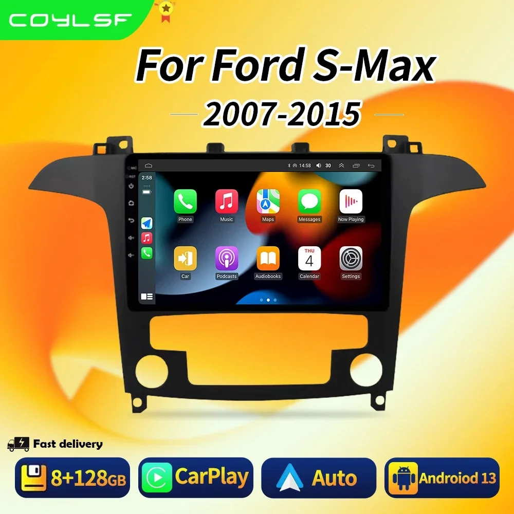 Android 13 для Ford S-Max S Max 2007 - 2008 автомобильное радио DSP WIFI SWC RDS No 2din навигация GPS