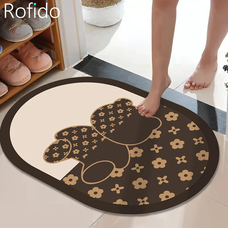 

Luxury Super Absorbent Floor Mats Quick Drying Bathroom Rug Oil-proof Anti-Slip Carpet Washable Entrance Door Mat Room Decor Rug
