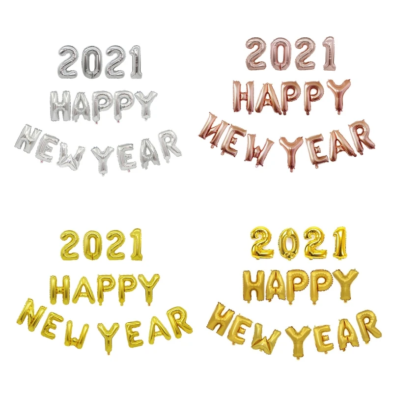 

Набор воздушных шаров с надписью и цифрами на новый год 2021 г.