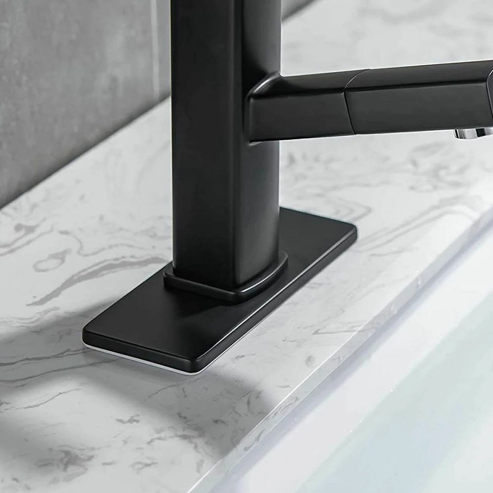 

1PC Faucet Plate Hole Tap Cover Deck Plate Stainless Steel Bathroom Kitchen Sink 162*63mm For Most Single Hole Faucet