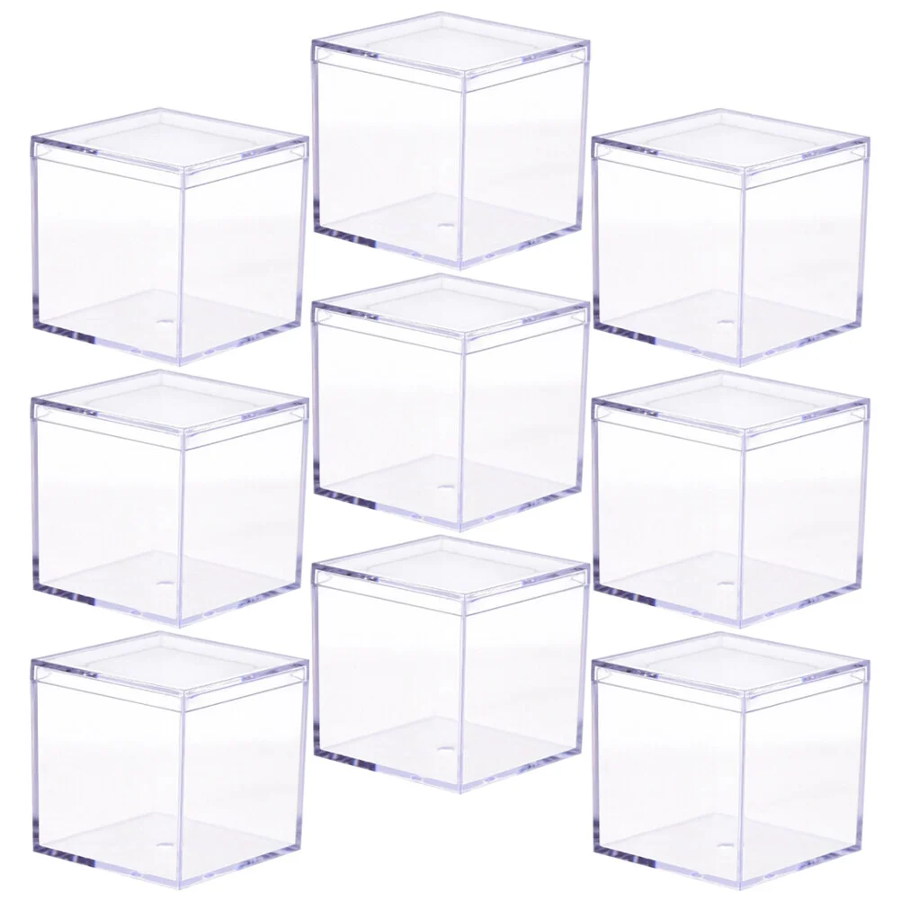 

Candy Box Jewelry Case Lids Small Container Craft Storage Square Transparent Organizer Chocolate Bead Clear Beads