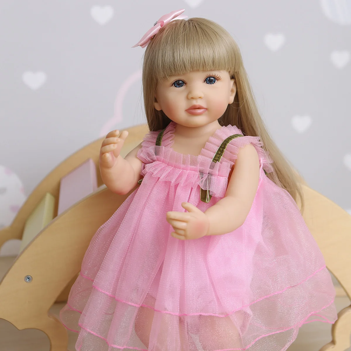 

23" 55cm NPK Full Soft Siliconen Reborn Body Realistic Lifelike Toddler Girl Bebe Rebor Baby Alive Reborn Babies Finished Girls