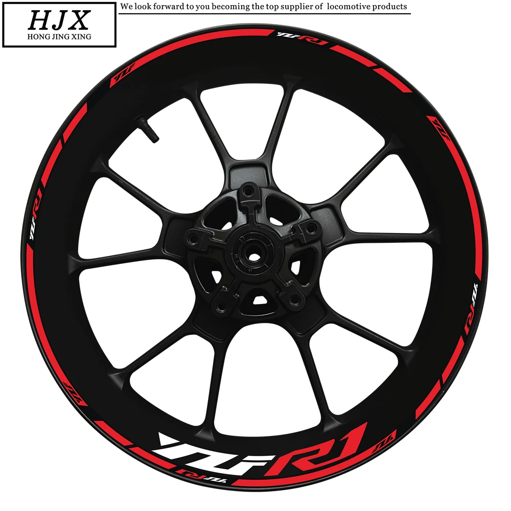 

A Full Set New Patterns For YAMAHA YZF R1 Motorcycle 17 Inch Inner And Outer Wheel Hub YZFR1 Decal Logo Rim Reflective Stickers