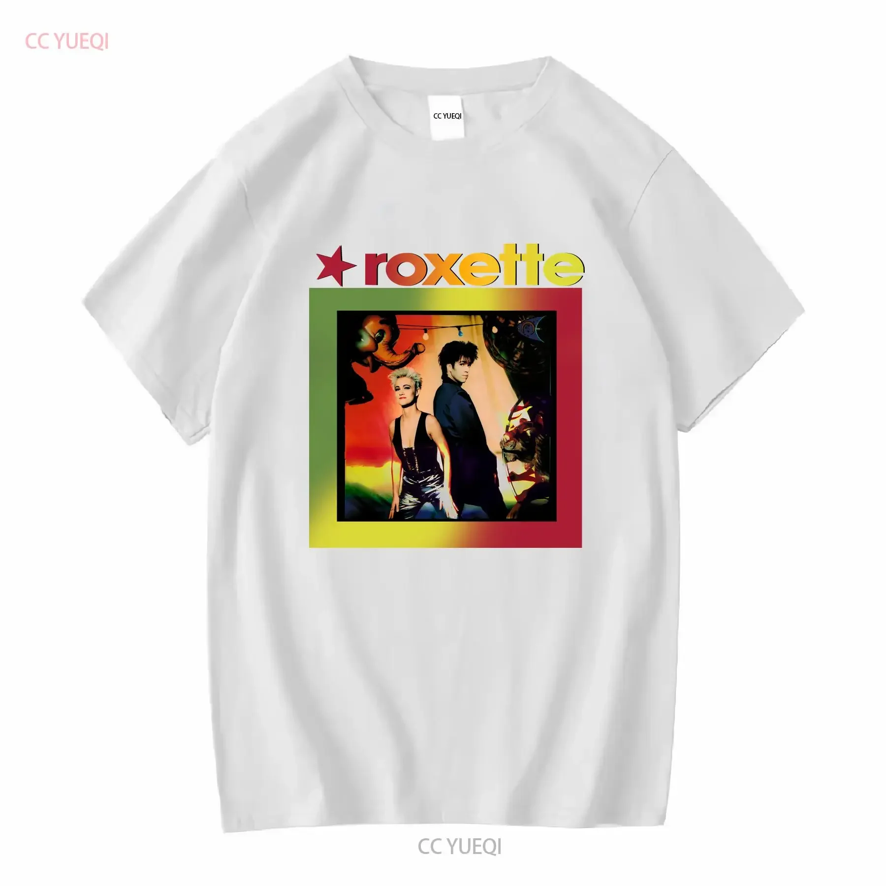 Фото Винтажная футболка 90-х годов Roxette World Tour1991 1992, белая, с двусторонним принтом, размер L, винтажная, мытая, унисекс, мягкая, дышащая №4