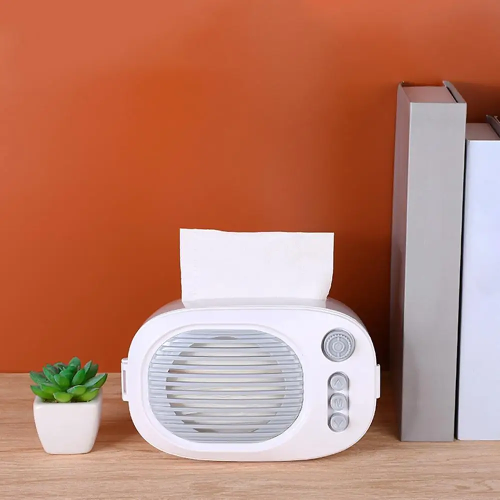 

Home Creative Mini Retro Radio Shape Tissue Storage Box Container Desktop Decor