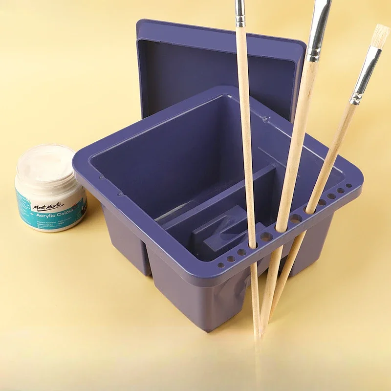 

Многофункциональный фиолетовый пластиковый ведро для стирки ручек с вставным отверстием для детской художественной живописи кисть и ручка коробка для стирки